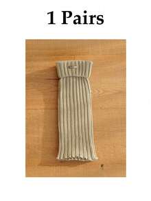 1 对 40 厘米薄款白色腿套腿套，防滑休闲腿套，适合日常生活，Y2k