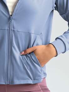 Soyun 女士宽松连帽外套，适合户外活动、旅行、休闲穿着、聚会、办公室、健身房等场合。 - 藍色 - 查看 7