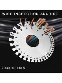2 Pcs Stainless Steel Metal Sheets Welding Thickness Gauge- Wire Gauge Measurement Tool, Standard Dual-Sided Round Wire Cable Sheet Gage And Wire Welding Material Thickness Gauge