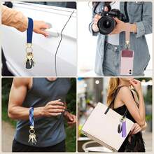 Wristlet Keychain For Women Men, Cute Car Key Chain, Braided Wrist Strap Lanyard For Keys ID Badges - Khóa đen+đen - Xem 5