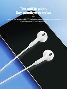 AIRUIKA Cuffie cablate con connettori di tipo C e Lightning, plug and play, controllo in linea, 3,5 mm per chiamate, canto, gaming - Bianco - Visualizzare 7