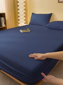 1 pieza Sábana ajustable, Ropa de cama, Protector de colchón, Textil para el hogar acogedor, Cubrecama, Amigable con la piel, Sábanas, Protector de colchón transpirable y antipelusas, Suave y amigable con la piel, Para cama individual, cama twin, cama full, cama queen y cama king, Para todas las estaciones, Ropa de cama decorativa elegante y encantadora para dormitorio o residencia, Lavable a máquina, Blanco, Rosa, Negro, Azul marino, Beige, Gris, Azul, Verde, Decoración de otoño, Decoración de habitación, Vuelta al colegio, Útiles escolares