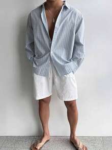 Men's Casual Vacation Style Breathable Contrast Plaid Casual Long Sleeve Shirt, Suitable For Spring/Autumn And Gift Giving