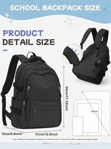 女士笔记本电脑背包，适合初中高中大学生的女生学校背包，适合青少年男孩和女孩的轻便耐用休闲书包，大容量旅行背包，带15.6英寸笔记本电脑隔层和水壶侧袋，适合男女大学生的多口袋书包工作包，新旧版本随机发货。新旧版本随机发货。