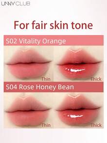 unny club Moisturizing Lip Gloss, Lip Care Essence, Hydrating Formula, Glass Lip Gloss, Diamond Plumping Lip Gloss, Long-Lasting Liquid Lipstick, Lightweight Liquid Lipstick - #S02 Vitality Orange - View 7