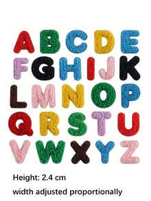 26 قطعة رقع قماش مطرزة بحروف الأبجدية A-Z متعددة الألوان، تطريز متعدد الاستخدامات من البوليستر للكي/الخياطة، مناسبة للأعمال اليدوية على الملابس والحقائب والأحذية والستائر والقبعات وإكسسوارات ديكور المنزل