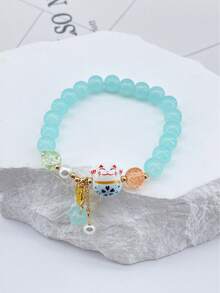 1 pezzo Bracciale Maneki-Neko, adatto per uso quotidiano delle donne, design indie, stile naturale di alta qualità, regalo perfetto per famiglia e amici