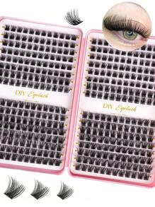 384 件/384*2 单根睫毛 睫毛册 簇状延长 假睫毛 DIY 家用簇状睫毛延长 化妆睫毛簇、睫毛簇、单根睫毛、睫毛、假睫毛