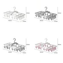 1 Pc Multifunctional Folding Clothes Drying Rack With 12/20/32 Clothespins, Windproof Folding Clothes Drying Rack, Small Convenient Clothes Drying Rack, Plastic Hanging Clothes Drying Rack, Suitable For Drying Underwear, Towels, Baby Clothes, Hats, Scarves, Socks, Bras , Pants, Diapers, Suitable For Baby Gifts, Special Gifts, Housewarming Gifts - Multicolor - View 8