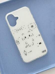 极简黑白猫咪图案时尚手机壳，兼容 17 Pro Max/17 Pro/17 Air/17/16 Pro Max/16 Pro/15 Pro/15 New 14 Pro/13/12/11，全包保护壳，春季礼物 - 白色 - 查看 2