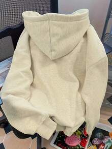 Sudadera Con Gorro Bolsa Estampado NYC Mujer - Albaricoque - Ver 2