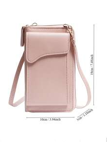 1 pezzo Borsa a spalla di grande capacità da donna, portafoglio lungo, porta carte di credito, custodia per telefono, colore unito, portafoglio, portafogli da polso