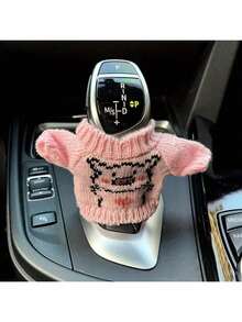 1pc - Christmas Atmosphere Car Shift Knob Cover, Universal Car Shift Dust Cover, Fashionable Mini Knitted Sweater For Car Shift Lever And Shift Knob, Christmas Holiday Decoration,Christmas Gifts