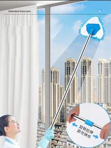 1pc 360° Rotating Triangle Mop Set, Multi-Functional Adjustable Telescopic Handle, Easy Cleaning For Floors, Walls, Tiles And Cars Wet & Dry Use, New Year Dust Removal - Multicolor - View 3