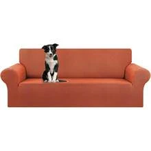 AMOROSA Juego De 3 Fundas Elásticas Para Sofá (1 Plaza, 2 Plazas, 3 Plazas) Cubre Sillones Para Sala Cobertura Completa Antideslizante Lavable Cómoda Y Ajustable Para Salas Para Casa - Marrón oscuro - Ver 3