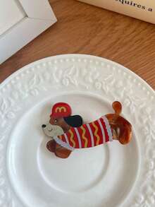 1pc Cute Cartoon Dog Design Hair Clip, Adorable Bangs/Side Clip, Rhinestone Decor, Fashionable Accessory, Claw Clips