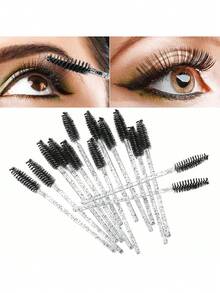 Bộ 200/100/50/10 cọ chải mi dùng một lần - Dụng cụ uốn mi và trang điểm nâng cấp dành cho nối mi và làm đẹp lông mày (Nhiều màu), Cọ lông mày, Cọ tán phấn mắt, Cọ chải mi, Quà tặng - Nhiều màu - Xem 3