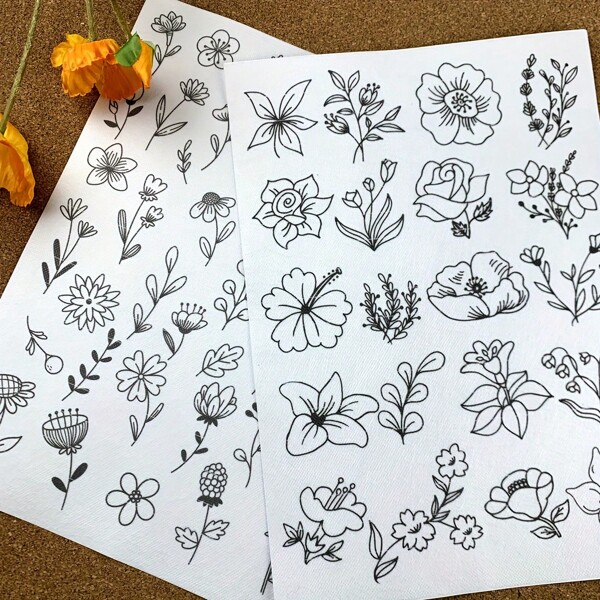 [DIY Embroidery] 60pcs DIY Embroidery Stabilizer | Self-Adhesive Water Soluble Non-Woven Auxiliary Flowers For Beginner's