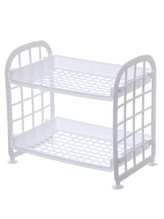 双层镂空浴室厨房台面收纳架，化妆品收纳架，客厅窄缝收纳架