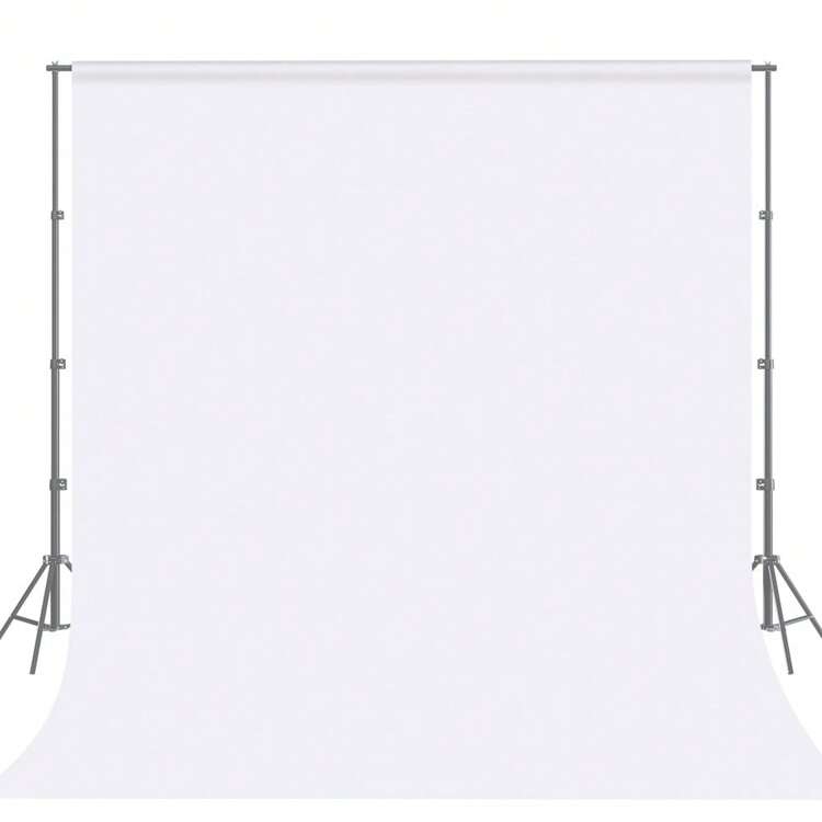 GAINVANE 白色摄影背景布，宽幅纯涤纶白色拍照背景幕布，可折叠白色背景布，适用于摄影、派对和视频拍摄。白色背景幕布，适用于摄影、拍照亭、拍摄、视频录制、派对、背景（不含支架和夹子）。 - 白色 - 查看 2