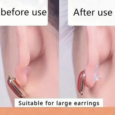 20 miếng đệm lót khuyên tai, dành cho khuyên tai nặng, miếng đệm nâng vô hình, dành cho dái tai không bị rủ, dụng cụ nâng khuyên tai an toàn, dành cho khuyên tai đinh tán và khuyên tai treo, khuyên tai nữ