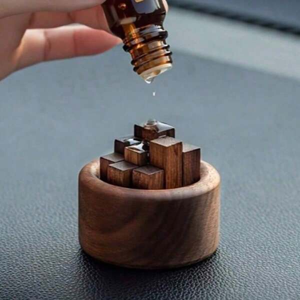 1 Set Mini Twig Pile Essential Oil Diffuser - For Living Room, Study, Office - Flameless, Battery/Electricity-Free, Cylindrical, Home Decor, Desktop Decor Ornament - Slowly Releases Fragrance