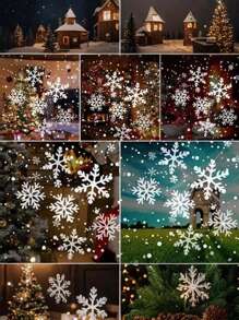 1pc Rotating Snowflake Stage Light, USB Powered Snowflake Projector - Perfect For Indoor Holiday Decoration, Christmas And Thanksgiving Party, Rotating Snowflake Pattern Stage Light, Christmas, Christmas Decoration, Room Decoration, Bedroom Decoration, Suitable For Party, Gathering, Holiday