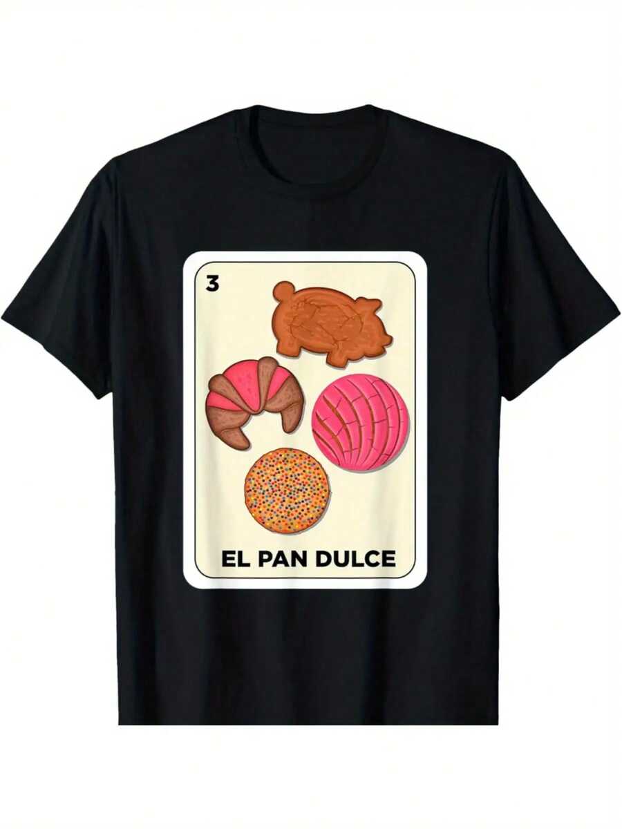 Pan Dulce Conchas Mexican Spanish Bingo Card El Pan Dulce T-Shirt - Negro - Ver 1