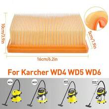 4x Flat-Pleated Filter For Karcher WD4 WD5 WD6 Premium Renovation Vacuum Cleaner - Orange - View 2