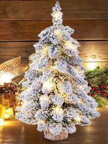 桌面迷你圣诞树，17.81英寸人造圣诞树，迷你松树造型，带亚麻底座，是圣诞装饰、家居、厨房、餐桌的理想之选，也是生日、家居装饰、房间装饰、冬季圣诞装饰、圣诞礼物和圣诞装饰品的完美选择。 - 彩色 - 查看 3