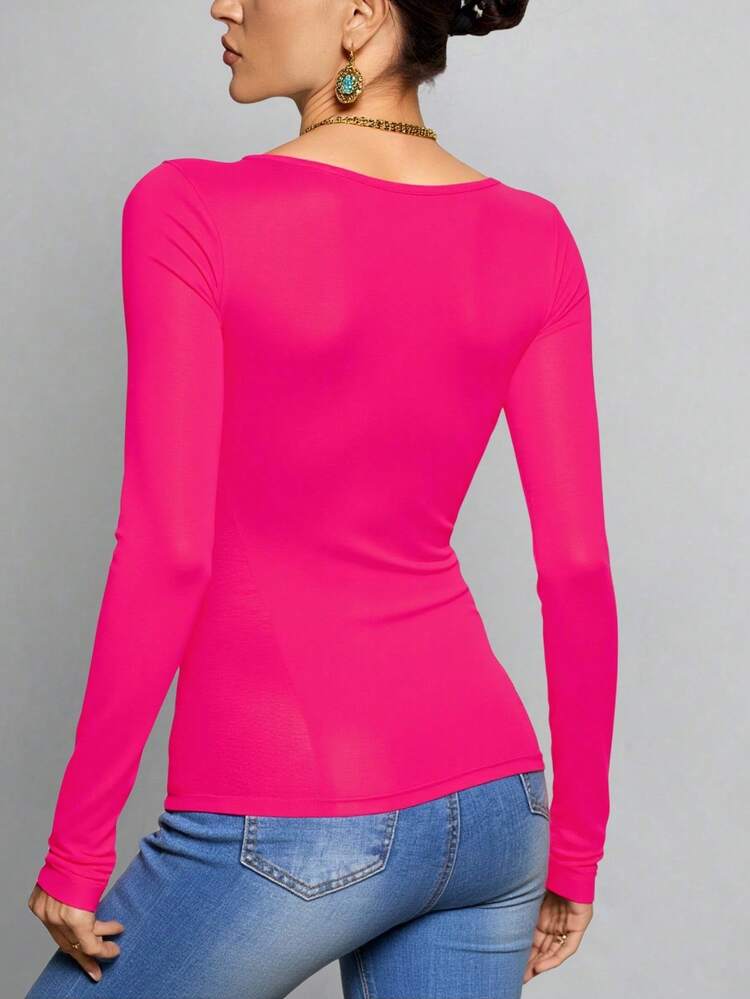 Set 2 Blusas Mujer Manga Larga Interior Térmico Invierno Dama - Rosa Fucsia - Añade 3
