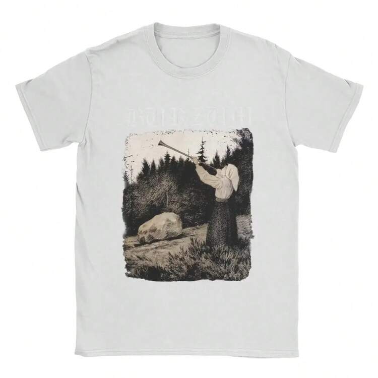 Burzum Blow The Trumpet T Shirts Versatile Cotton Vintage Short Sleeve Daily Men Women Amusing Harajuku Streetwear Unisex TopsMinimalist Style  Sweatshirt Graphic Tees, Vintage Clothes, Streetwear, Going Out Tops, Summer Tops, Spring Outfits, Funny Shirts, Matching Couple Outfits, Matching Outfits Vacation, Figure Print Casual, Street Fashion, Versatile - 黑色 - 查看 7