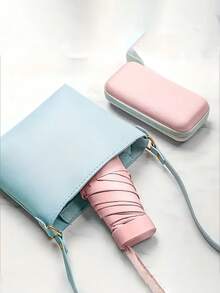 Small Folding Umbrella, Mini Pocket Waterproof Portable Travel Umbrella, Sunshade Umbrella Women Sunscreen UV Sunscreen Umbrella 2 In 1 Mini Six Fold Ultra Light Compact Portable, Mini Travel Umbrella, Compact Portable Sunny And Rainy Dual Purpose Umbrella, Wind Shade, 99% UV Protected, Suitable For Both Men And Women, Durable Structure, Sunscreen And Rainproof