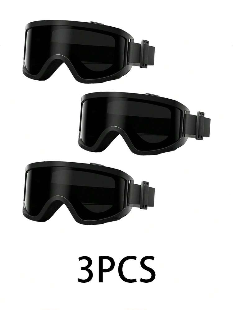 One Pair Of The New Style Large-Frame Multi-Functional Windproof Goggles Is Specially Designed For Outdoor Activities Such As Skiing, Cycling And Mountain Climbing, Suitable For Male Users. This Product Combines The Functional Characteristics Of Ski Goggles And Cycling Glasses, And Can Meet The Usage Demands In Various Scenarios. For Summer Beach Vacation,Outdoor,Travel Autumn Accessories - Dark Grey - View 17