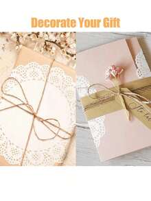 50/100 件白色圆形蕾丝烘焙垫、一次性波浪边纸衬垫、蛋糕垫和空气炸锅衬垫，适用于婚礼、派对和节日工艺品 - 白色 - 查看 5