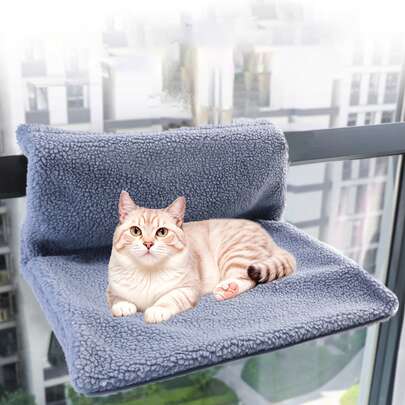 Katzenbetten, Katzenhängematte, Faltbar, Katzenbett, Heizungsliege Katze, Maschinenwaschbar, Hängebett für Katzen (Grau, Rechteck), 45x30cm