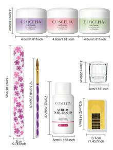 coscelia 8PCS Acrylic Powder & EMA Monomer Nail Kit-Pink Clear Nude Nail Powder, 30ML Nail Liquid System, Acrylic Nails Extension Supplies For Women DIY Salon Gift - Multicolor - View 11