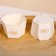 100 个优雅方形/六角形纸质松饼衬垫 - 圣诞主题纸杯蛋糕烘焙杯，适用于派对、婚礼、生日 - 底部直径 4.8 厘米 - 彩色 - 查看 9