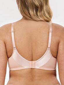 Wingslove Wirefree Full Coverage Minimizer Bra, Slimming Unlined Cups & Wide Comfort Straps, Matte Shimmer Satin, Lightweight Breathable, All-Day Wear