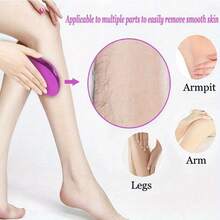 [Christmas Skin-Exposing Essential]Pain-Free Hair Removal Stick | Waterproof & Fragrance-Free Exfoliating Tool | Holiday Party Smooth Skin Purple/Pink/Beige Textured Grip Christmas Practical Gift - 銀色 - 查看 3