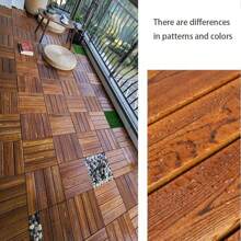 Anti-Corrosion Carbonized Wood Outdoor Garden Interlocking Thick Flooring, Indoor & Outdoor Patio Flooring - Multicolor - View 5