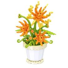1 Micro Particle Potted Flower Building Blocks, DIY Colorful Flower Series Building Blocks, Decoration Bouquet, Suitable For Birthday, Father's Day, Mother's Day, Teacher's Day, Holidays, Weddings, Graduations, New Year, Christmas Gifts - Multicolor - View 23