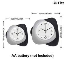 2D Flat, 1pc Modern Creative Fashion Art Decorative Wall Clock, Super Silent Quartz Movement, No Ticking Sound, Decorative Clock For Living Room, Bedroom, Office, Kitchen And Cafe, Perfect For Christmas, New Year, Valentine's Day Gifts - Multicolor - View 3
