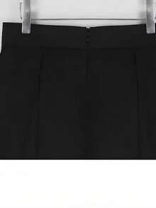 黑色褶皱宽松休闲长款连衣裙（春季款） - 黑色 - 查看 5