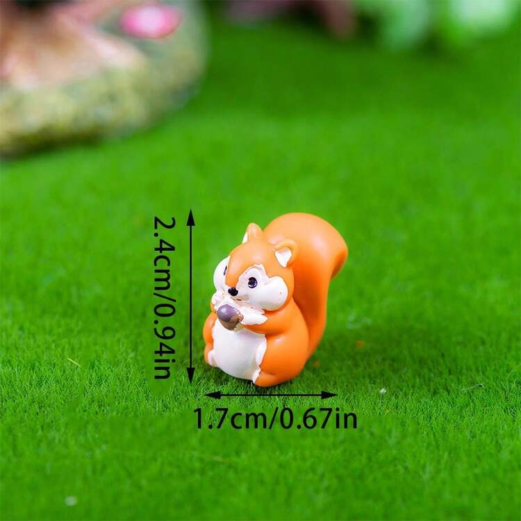 5/10 件迷你松鼠雕像，迷你树脂动物微型雕像，适用于 DIY 仙女花园、玻璃容器、盆栽植物装饰、微景观工艺、花园装饰、汽车内饰配件、家居装饰、书柜、客厅场景、主题派对，完美的生日礼物 - 彩色 - 查看 7