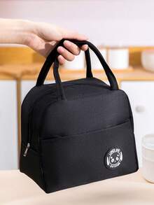 1/2pcs- Large-Capacity Portable Insulated Lunch Bag+Black Plastic Cup, Waterproof Aluminum Foil Handbag, Polyester Material, Rectangular Design, Rectangular Water Cup, Suitable For Travel And Commuting, Outdoor Carrying, Convenient And Practical. - Multicolor - View 9