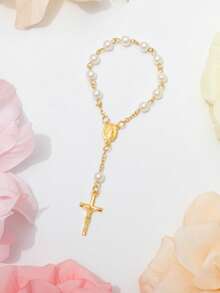 1/5/10 Sets Baptism Rosary Acrylic Rosary Beads Finger Baptism Rosaries For Baptism Favors Christening Favors Communion Favors Weddings Party Favors