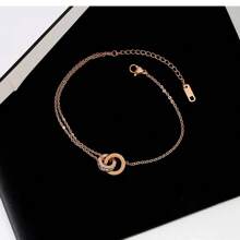 1pc Fashion Stainless Steel Cubic Zirconia Decor Roman Numeral Detail Round Pendant Necklace/Bracelet For Women For Daily Decoration ,Music Festivals, Party