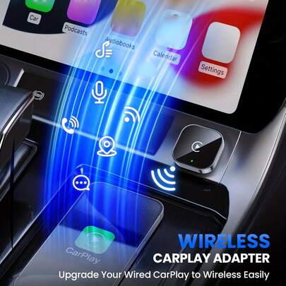 2-In-1 Wireless CarPlay & Android Auto Adapter - Plug & Play CarPlay Dongle Converter, Fast Auto-Connect, No Delay, Compact Design For IPhone & Android With USB/USB-C Port (Black), Wireless Carplay Adapter, Car Audio Upgrade, Modern Car Accessory, Highquality Electronics, Without Battery
