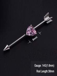 1 Stück Titan-Stahl Ohrknorpel Piercing Schmuck, rosa Schmetterling, Herz, Zirkonia Stern, Buchstabe, Hase, Engel, Pfirsich Herz Charm